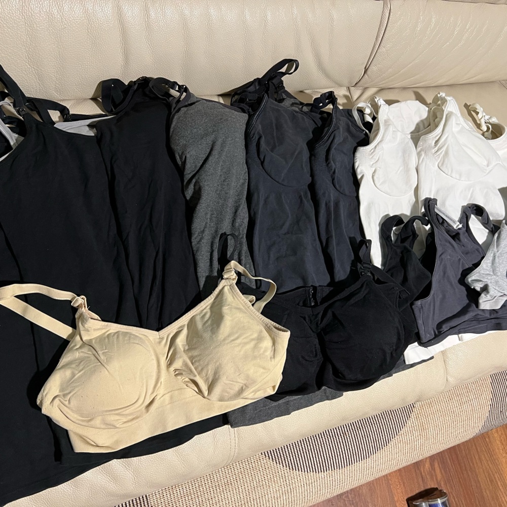 Maternity nursing tanks and bras L/XL